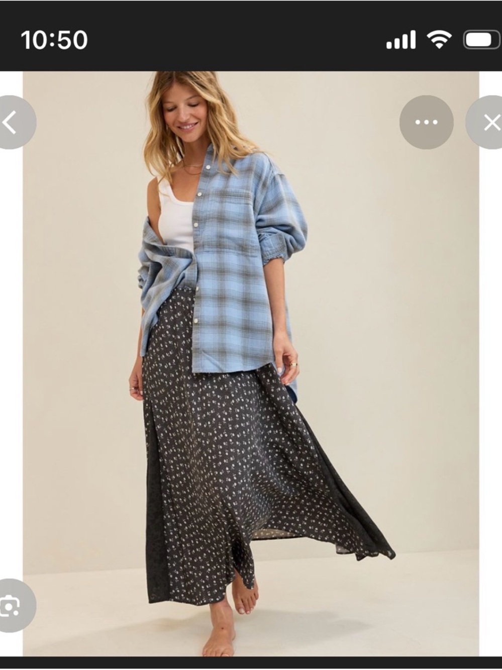 Serie Women's Black Floral Satin Maxi Skirt